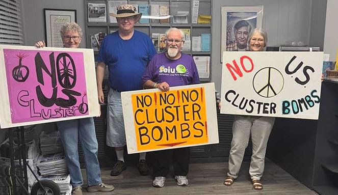 No Cluster Bombs – Peace Protest on Saturday